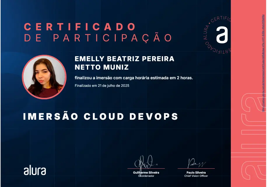 Certificado da Imersão Cloud & DevOps