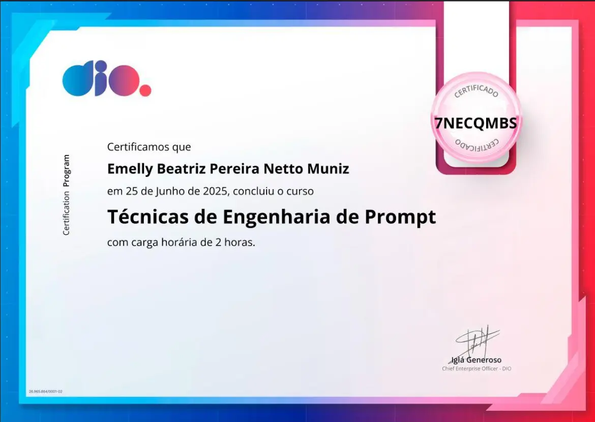 Certificado de Técnicas de Engenharia de Prompt