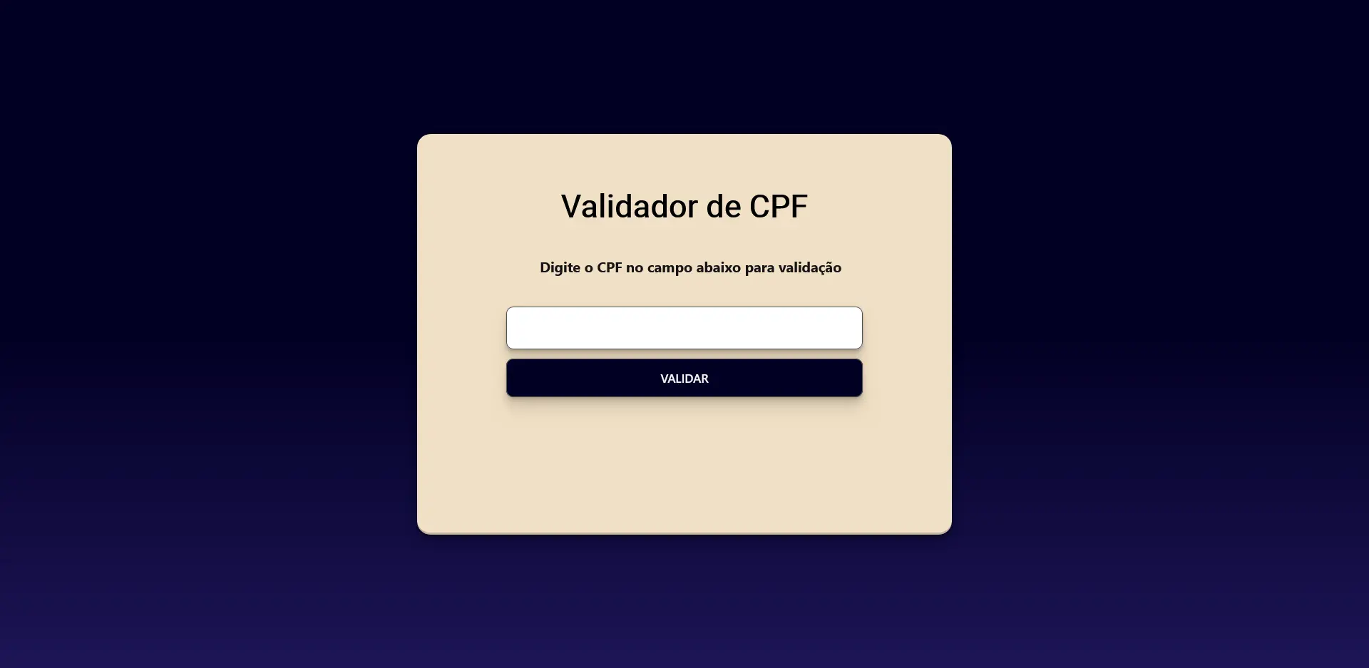 Validador de CPF