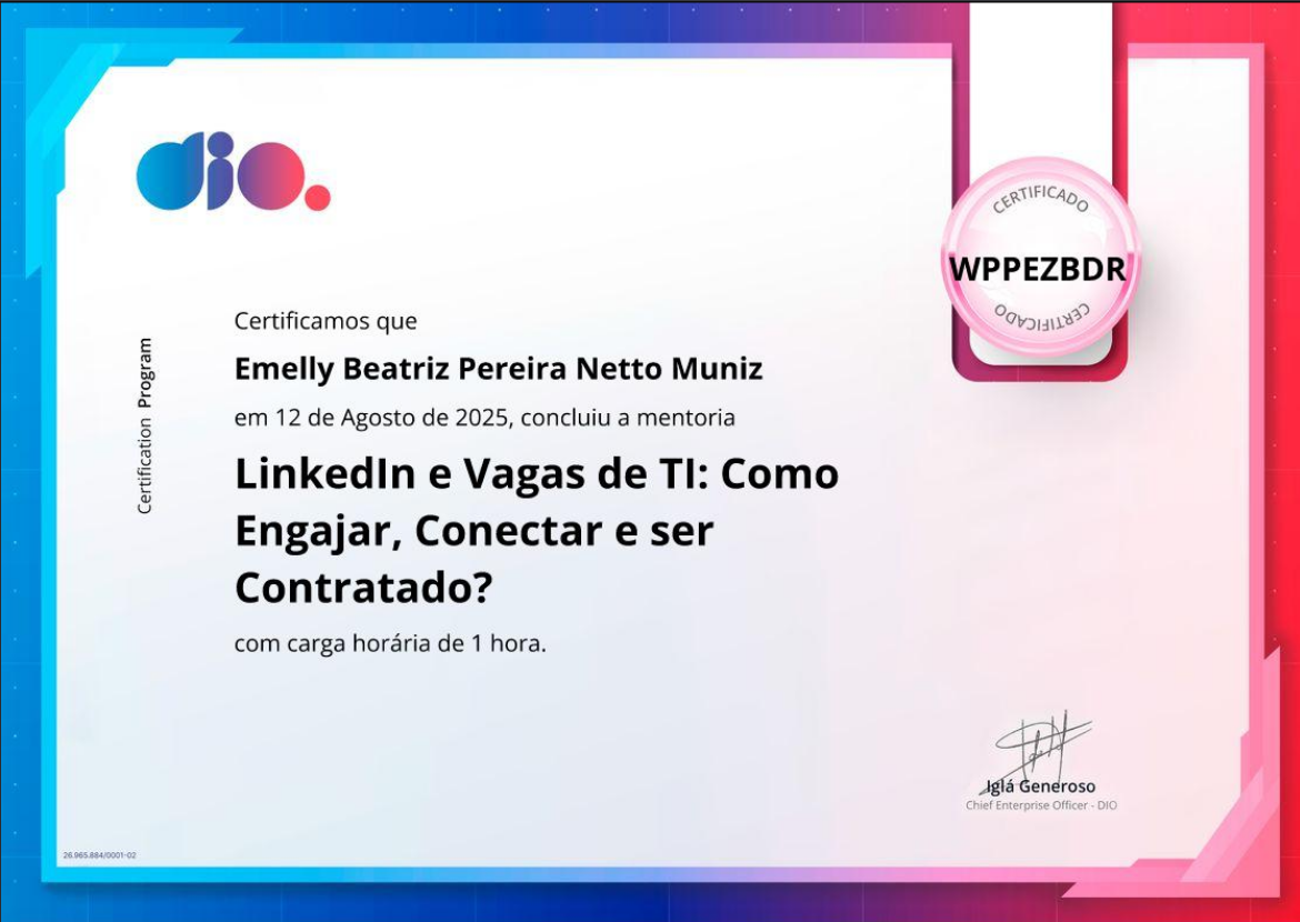 Certificado de Lógica de Programação